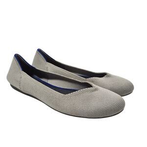 Rothy's The Flat Flax Birdseye Round Toe Grey Ballet Flat Shoes sz 7.5 - retired